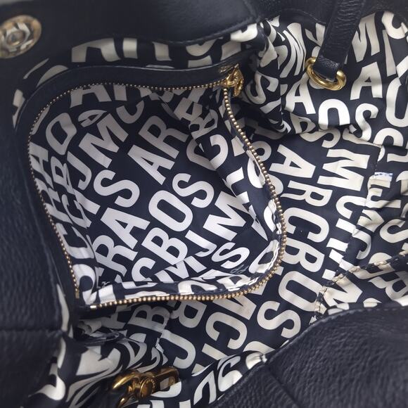 Marc By Marc Jacobs Black Pebbled Leather Double Handles Shoulder Bag - Picture 11 of 16